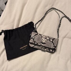 Zadig & Voltaire Python Pattern Crossbody Bag - Black and Gray